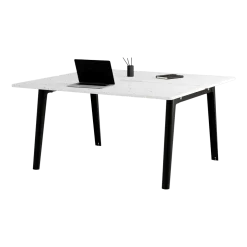 Bureau open-space en plastique recyclé 150 x 140 cm piètements noirs New Modern - Tiptoe