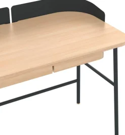 Bureau placage chêne naturel et métal noir 100 x 60 x 81,5 cm Victor - Hartô
