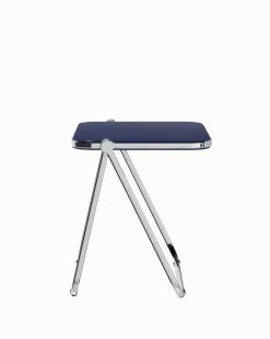 Bureau pliable en acier bleu opaque mat et chrome 83 x 65 x 73 cm Platone - Anonima Castelli