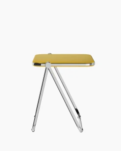 Bureau pliable en acier jaune opaque mat et chrome 83 x 65 x 73 cm Platone - Anonima Castelli