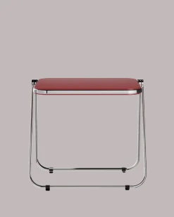 Bureau pliable en acier rouge opaque mat et chrome 83 x 65 x 73 cm Platone - Anonima Castelli