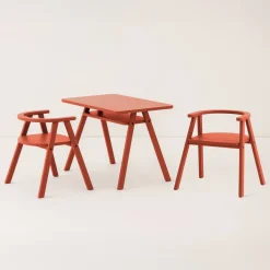 Bureau pour enfant en bois de hêtre coloré rouge 40x70x50cm Growing Green - Nobodinoz