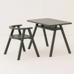 Bureau pour enfant en bois de hêtre coloré vert profond 40x70x50cm Growing Green - Nobodinoz