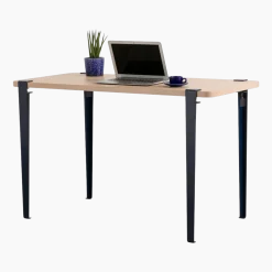 Bureau rectangulaire M Noma pieds bleu minéral 75 cm - TIPTOE
