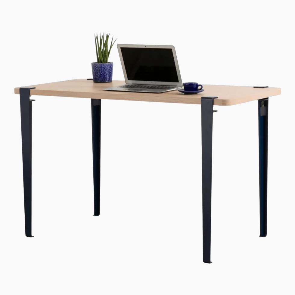 Bureau rectangulaire M Noma pieds bleu minéral 75 cm - TIPTOE