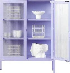 Cabinet en acier lilas et verre cannelé 74x40x100cm The Mixer - Mustard Made
