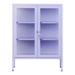 Cabinet en acier lilas et verre cannelé 74x40x100cm The Mixer - Mustard Made