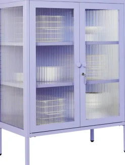 Cabinet en acier lilas et verre cannelé 74x40x100cm The Mixer - Mustard Made