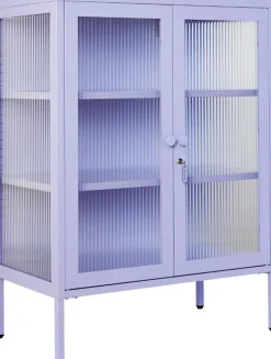 Cabinet en acier lilas et verre cannelé 74x40x100cm The Mixer - Mustard Made