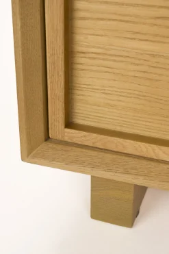 Cabinet en bois d'hévéa et placage en frêne 45x100x120cm Raster - Zuiver