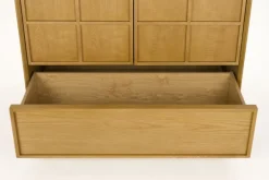 Cabinet en bois d'hévéa et placage en frêne 45x100x120cm Raster - Zuiver