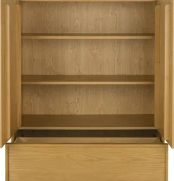 Cabinet en bois d'hévéa et placage en frêne 45x100x120cm Raster - Zuiver