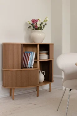 Cabinet en chêne foncé et blanc 50 x 100 cm Audacious - UMAGE