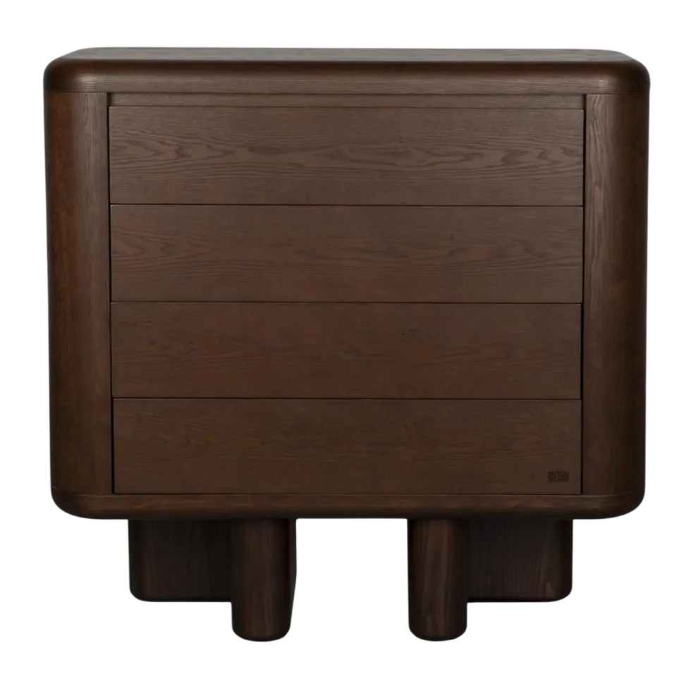 Cabinet en placage en frêne marron 40x100x98cm Herman - Dutchbone
