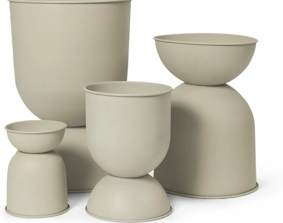 Cache-pot beige Hourglass L - Ferm Living