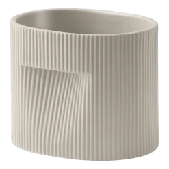 Cache-pot en argile beige 15cm Ridge - Muuto