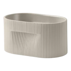 Cache-pot en argile beige 13cm Ridge - Muuto