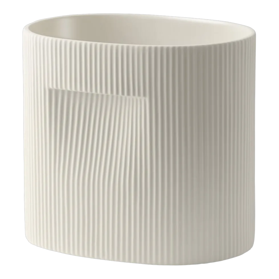 Cache-pot en argile off-white 24cm Ridge - Muuto