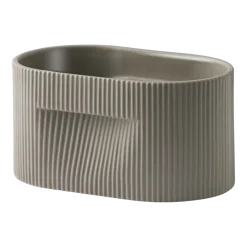 Cache-pot en argile taupe 13cm Ridge - Muuto