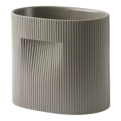 Cache-pot en argile taupe 24cm Ridge - Muuto