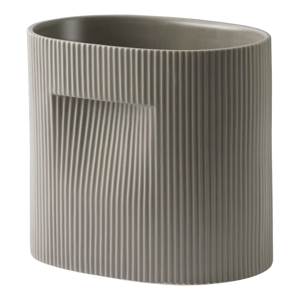 Cache-pot en argile taupe 24cm Ridge - Muuto