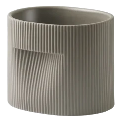 Cache-pot en argile taupe 15cm Ridge - Muuto