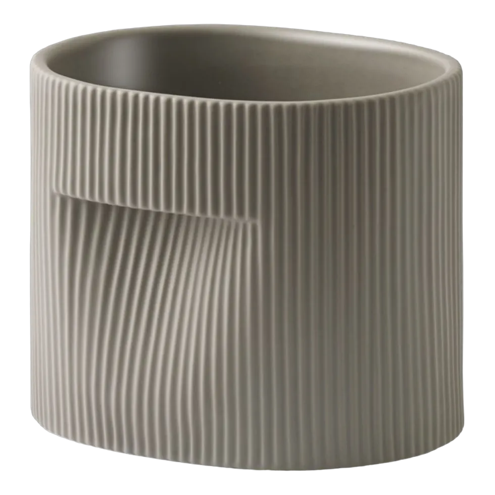 Cache-pot en argile taupe 15cm Ridge - Muuto