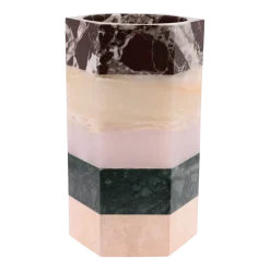Cache-pot en marbre, onyx et travertin 15x25cm Emma Orient - Studio Gaïa
