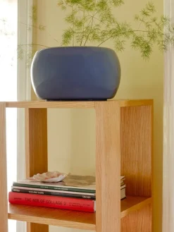 2 Cache-pots en métal bleu et marron Maru - Hübsch