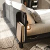 Cadre de lit en bois laqué noir avec lampes de chevet 160x200cm Peek - Karup Design