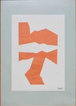 Cadre en chêne et affiche orange 50X70cm Focal- Hübsch