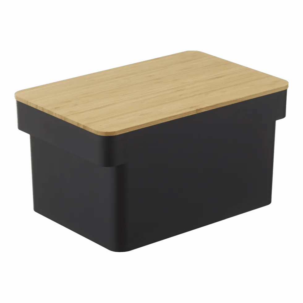 Caisse à pain noire avec porte-couteau Tower - Yamazaki