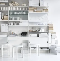 Caisson blanc 2 portes coulissantes en verre - String furniture