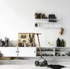 Caisson blanc 2 portes coulissantes en verre - String furniture