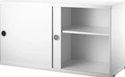 Caisson blanc 2 portes coulissantes 78 x 30 x 42 cm - String furniture