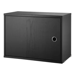 Caisson en bois noir avec porte battante - String furniture