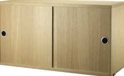 Caisson en chêne 2 portes coulissantes 78 x 30 x 42 cm - String furniture