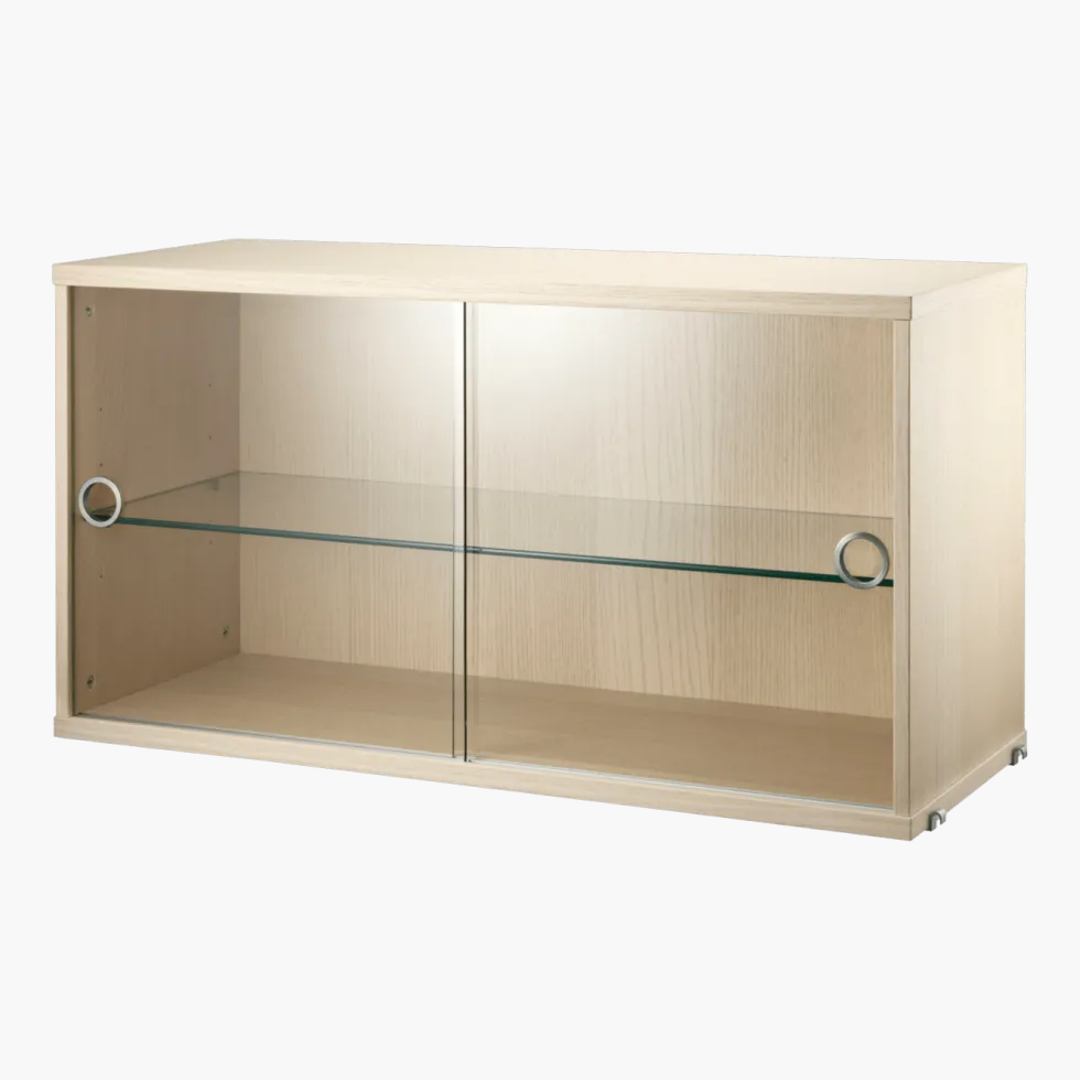 Caisson en frêne avec 2 portes vitrées - String furniture