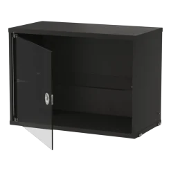 Caisson en frêne teinté noir et porte vitrée 58x42x30cm String System - String furniture