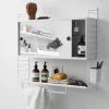 Caisson en mdf blanc et deux portes miroirs 78 x 30 x 37 cm - String furniture