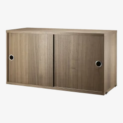 Caisson en noyer 2 portes coulissantes 78 x 30 x 42 cm - String furniture