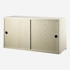 Caisson 2 portes coulissantes en frêne 78 x 30 x 42 cm - String furniture