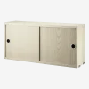 Caisson 2 portes coulissantes en frêne 78 x 20 x 37 cm - String furniture