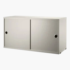 Caisson 2 portes coulissantes en MDF beige 78 x 30 x 42 cm - String furniture