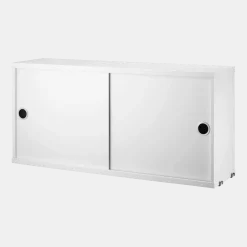 Caisson 2 portes coulissantes en MDF blanc 78 x 20 x 37 cm - String furniture
