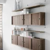 Caisson 2 portes coulissantes en noyer 78 x 20 x 37 cm - String furniture