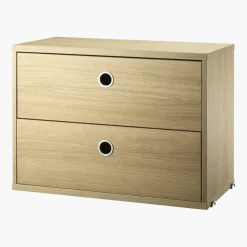 Caisson 2 tiroirs en chêne l58 cm - String furniture