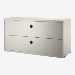 Caisson 2 tiroirs en MDF beige l78 cm - String furniture
