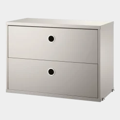 Caisson 2 tiroirs en MDF beige l58 cm - String furniture