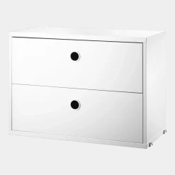 Caisson 2 tiroirs en mdf blanc l58 cm - String furniture